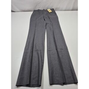 VTG DAKS Dress Pants Men's 32x36 Gray Wool Flat Front Straight Unhemmed NWT